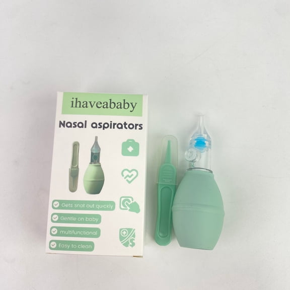 ihaveababy Nasal aspirators,Anti-Backflow, Includes Cleaning Tweezers & Portable Case (Green, One Size)
