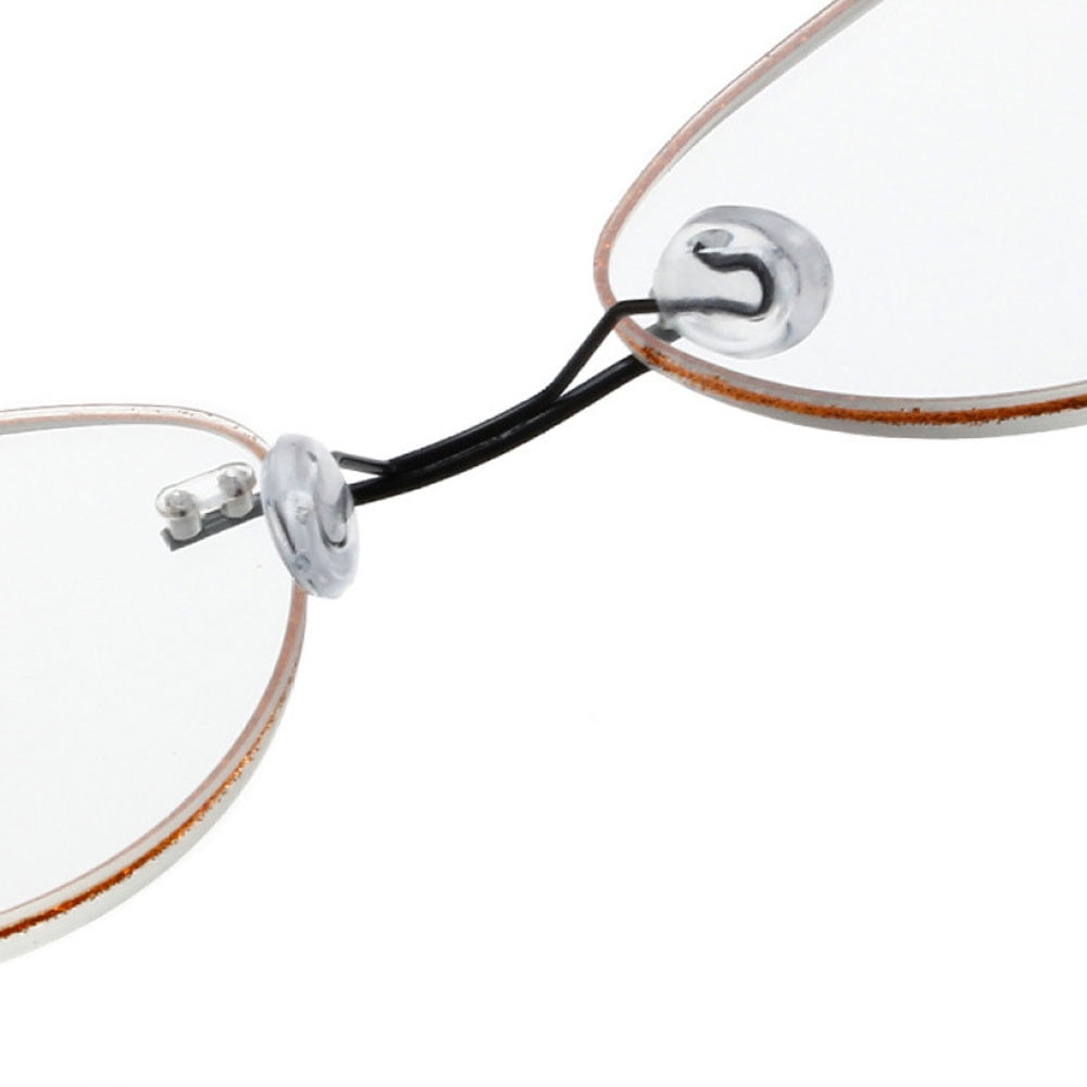 3 Pairs of Women Bling Glitter Around Rimless Flexible Cat Eye Reading Glasses 3.50 Ladies Anti-blue Light Red Titanium Alloy Readers 3.50 Strength