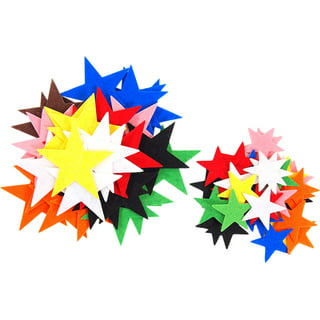 Playfully Ever After 1.5 and 3 inch Combo Size Stiff Felt Stars 46pc (Red, White, & Blue)