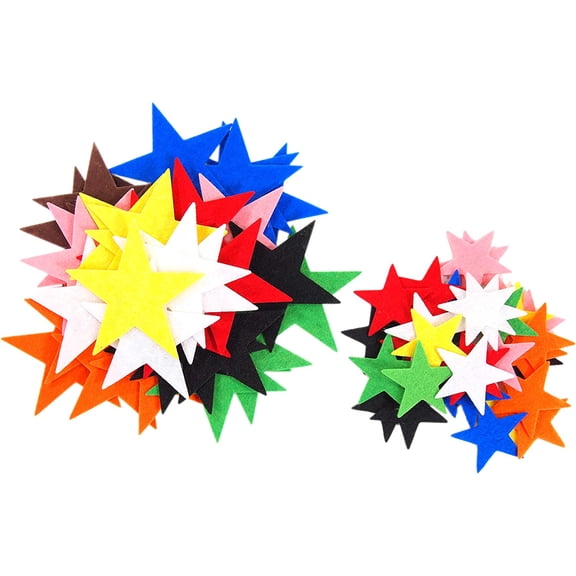 Playfully Ever After 1.5 and 3 inch Combo Size Felt Star Stickers 46pc (Misc Color Pack)