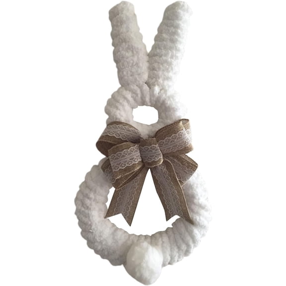 JEWELO Easter Bunny Door Sign, Easter Bunny Hanger Wreath for Front Door, Easter Wood Hanging Door, Easter Rabbit Welcome Spring Decoration for Home Farmhouse Porch Wall Indoor Outdoor Easter Bunny