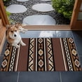 thumbnail image 4 of 2x3 Door Mat Rug, Brown Boho Non-Skid Rubber Backing Large Rectangle Rugs - Living Room Bedroom Home Office, Vintage Ethnic Tribe Retro Abstract Art Indoor Floor Mat Carpets Washable Rug, 4 of 9