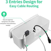 Binazon Cable Management Box, Cord Organizer Box for Table, Hide Power Strips & Cords 2-Pack
