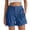 *Dark Blue, variant on ClodeEU Women's Loose Fit Denim Shorts with Ruffle Pocket ,Solid Color Casual Jean Shorts Dark Blue,Womens Plus M