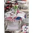 thumbnail image 5 of Outdoor Tablecloth with Umbrella Hole for Patio/Picnic/Party/Camping, 250 Year American Anniversary Flag Waterproof Table Cloth Round Cover Washable, Grey Striped Gnomes Fireworks (Dia 54"), 5 of 9