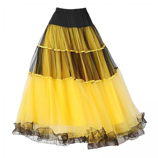2x Falda De Baile De Salón Clásico Ropa De Baile Español Con Grande Faldas De Baile Amarillas