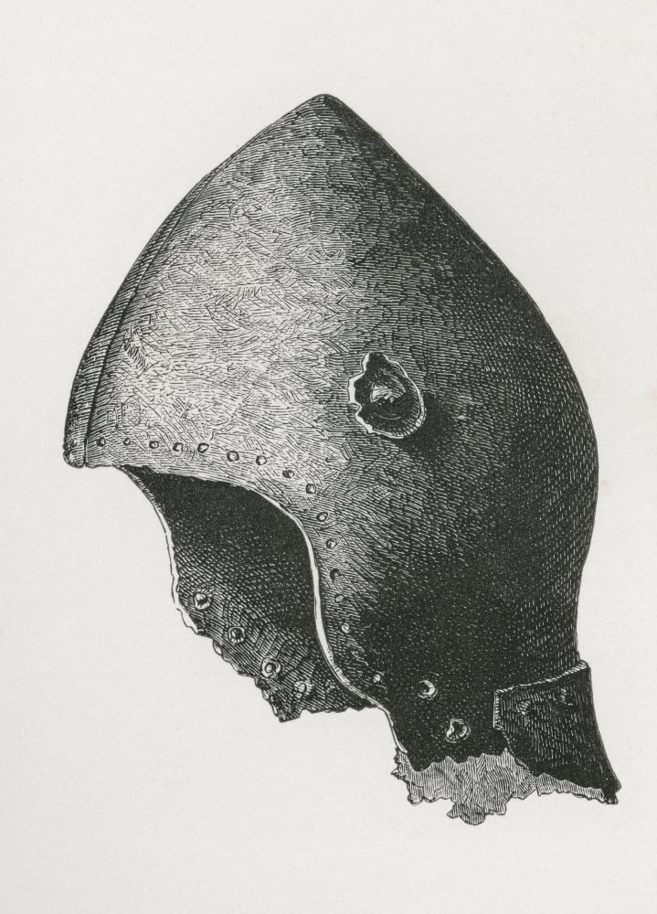 Bassinet With Screw Fastening For The Ventail Said To Have Belonged To Guy Earl Of Warwick C1460 From The British Army Its Origins Progress And Equipment Published 1868 Canvas Art - Ken Welsh Design