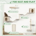 thumbnail image 5 of Coziwow 8PCS Wall Mounted Wood Cat Climber Set, Cat Shelves and Perches Cats Furniture for Multiple Cats, Beige, 5 of 8