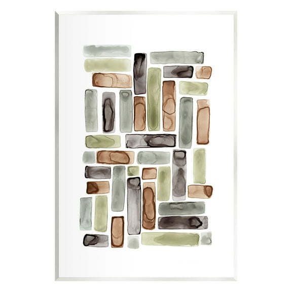 Stupell Industries Mosaic Style Shapes Abstract Painting Unframed Art Print Wall Art, 10 x 15