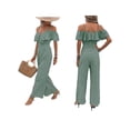 thumbnail image 3 of Plisados A Rayas para Mujer, Elegantes, de Verano, con Tirantes y Pantalones de Pierna , . Verde S, 3 of 7