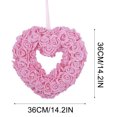 thumbnail image 3 of LEHOZIHEQ Heart Shaped Wreath, Valentine's Rose Wreath, Valentines Day Decoration Flower Wreath for Party Home Front Door Birthday, 3 of 3
