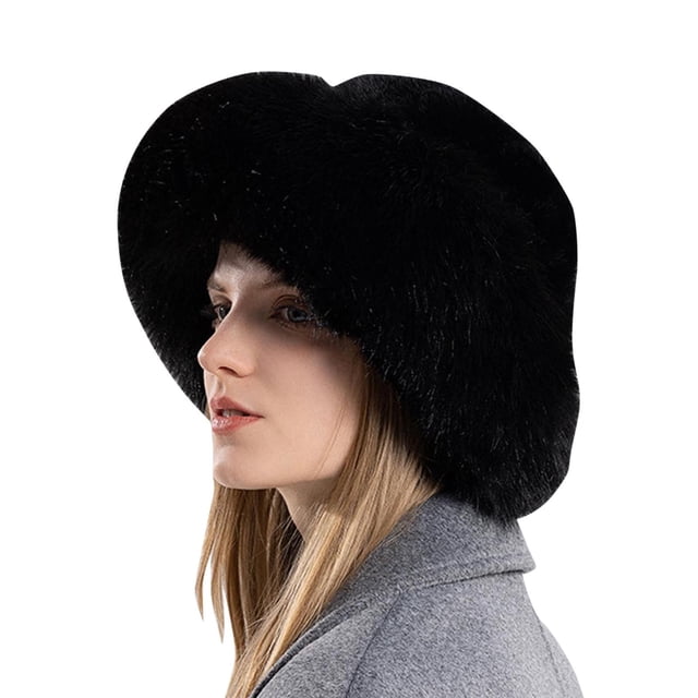 Chapeau Seau Chaud d'Hiver pour Femmes Style Pêcheur Doux Mignon pour Temps Froid en Extérieur
