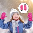 thumbnail image 5 of Bearachild 1 par de manoplas para niños, impermeables, de invierno, Unisex, cálidas, fáciles de combinar, portátiles, cómodas, diseño grueso para Suministros térmicos Fucsia Bearachild HA059230-03B, 5 of 5