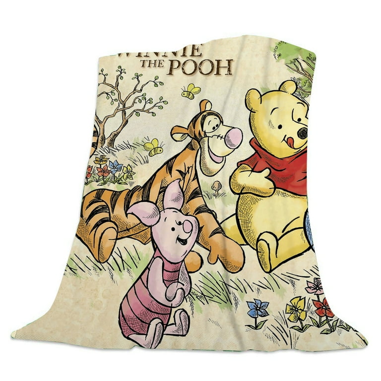 Winnie the Pooh Cartoon Cute Throw Blanket Ultra Soft Blankets Anime Ultra Soft Micro Fleece Blanket Comfortable Warm Fleece Blankets for Couch Throw Blankets Walmart
