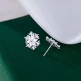 thumbnail image 5 of 925 Sterling Silver Christmas Snowflake Earrings Studs for Women Teens Small CZ Snowflake Studs Earrings Thanksgiving, 5 of 5