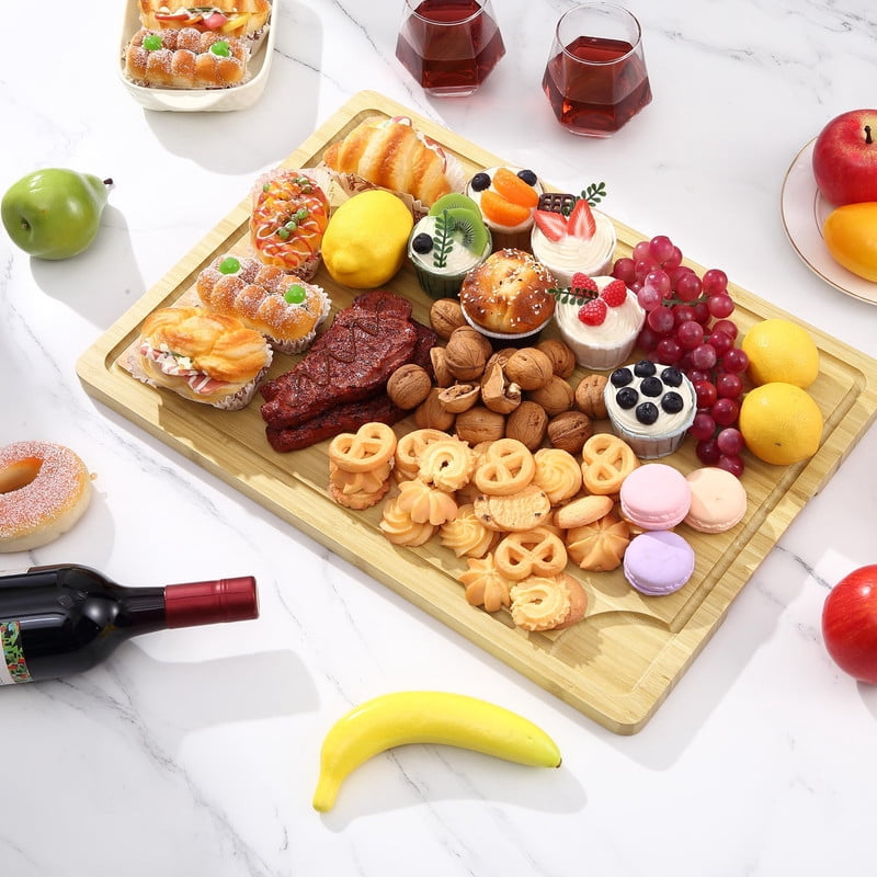 Towallmark 20x14 Inch Bamboo Cutting Board,&nbsp;Large Wooden Chopping Board With Juice Groove & Handles, Reversible Butcher Block & Charcuterie Serving Tray