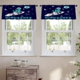 thumbnail image 2 of LALILO Kitchen Curtain Valance Orange Beautiful Natural Teal Rod Pocket Window Curtain 52"x 18" Set of 2, 2 of 7
