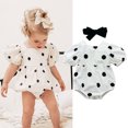 thumbnail image 2 of Body à Pois à Manches Courtes pour Bébé Fille Été Romper avec Nœud Papillon, 2 of 9