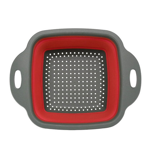 Storage Bag Fruit And Vegetable Basket Folding Filter Square Draining Basket Collapsible Colander Kitchen