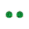 thumbnail image 3 of Clara Pucci 1.5Ct Emerald Round Cut VVS1 Screw Back Stud 14k Solid hypoallergenic Gold Designer Earrings For May, 3 of 7