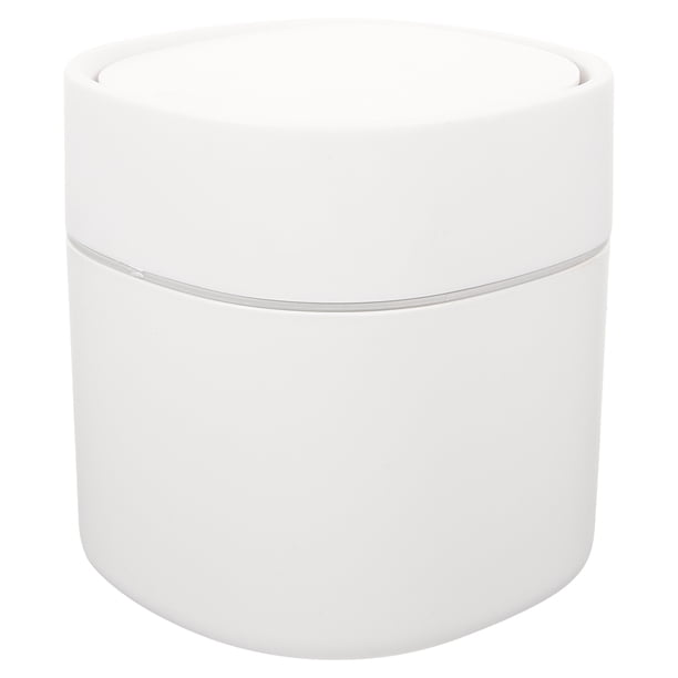 EeaseMX Mini bote de basura de escritorio con tapa a presión, contenedor de basura para coche, creativo para el hogar (blanco)