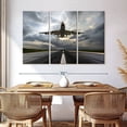 thumbnail image 3 of Elephant Stock Airplane Runway Storm Wall Art - Horizontal Multi Panel Canvas - Living Room Wall Decor - Transportation Multi Panel - Gray And Black Decor - 65" x 42", 3 of 8
