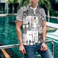 thumbnail image 6 of Rateoe Cats Group Pattern Men’s Baseball Short Sleeve Polo Shirt, Midweight Men's Shirt Golf Shirt Polo Shirts Quick Dry Short-3X-Large, 6 of 7