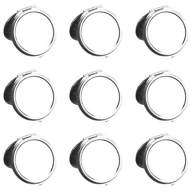 10PCS Metal Makeup Mirror Foldable Double Sided Mirror Round Handheld Mirror for Girls Women Outdoor