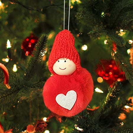 

loopsun Christmas Decoration Christmas Bow Plush Ball Angel Pendant Christmas Tree Girl Angel Pendant