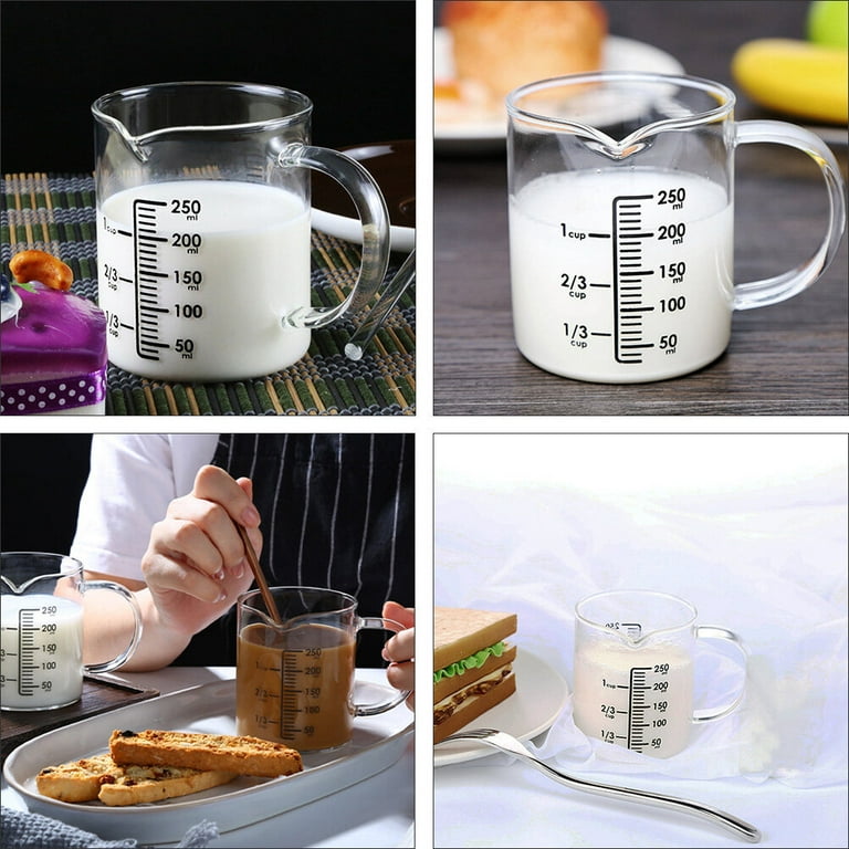 1pc 250ml Coffee Measuring Glass Cup Professional Milk Cup Premium Water Cup, Size: 7.5x7.5x9.5cm