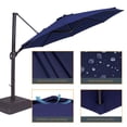 thumbnail image 4 of FLAME&SHADE 11ft Patio Offset Outdoor Hanging Umbrella w/Base,360 Degree Rotating for Backyard, Garden and Deck,Navy Blue, 4 of 9