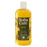 HobaCare Organic Jojoba Oil 16oz, 100% Pure | Natural Cold Pressed Unrefined Multi-Purpose Oil for Hair, Face and Body