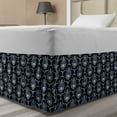 thumbnail image 1 of Dark Blue Bed Skirt, Vintage Royal Damask Motifs Swirls Curvy Tile Victorian Fashion, Elastic Bedskirt Dust Ruffle Wrap Around for Bedding Decor, 4 Sizes, Pale Blue Dark Blue, by Ambesonne, 1 of 2