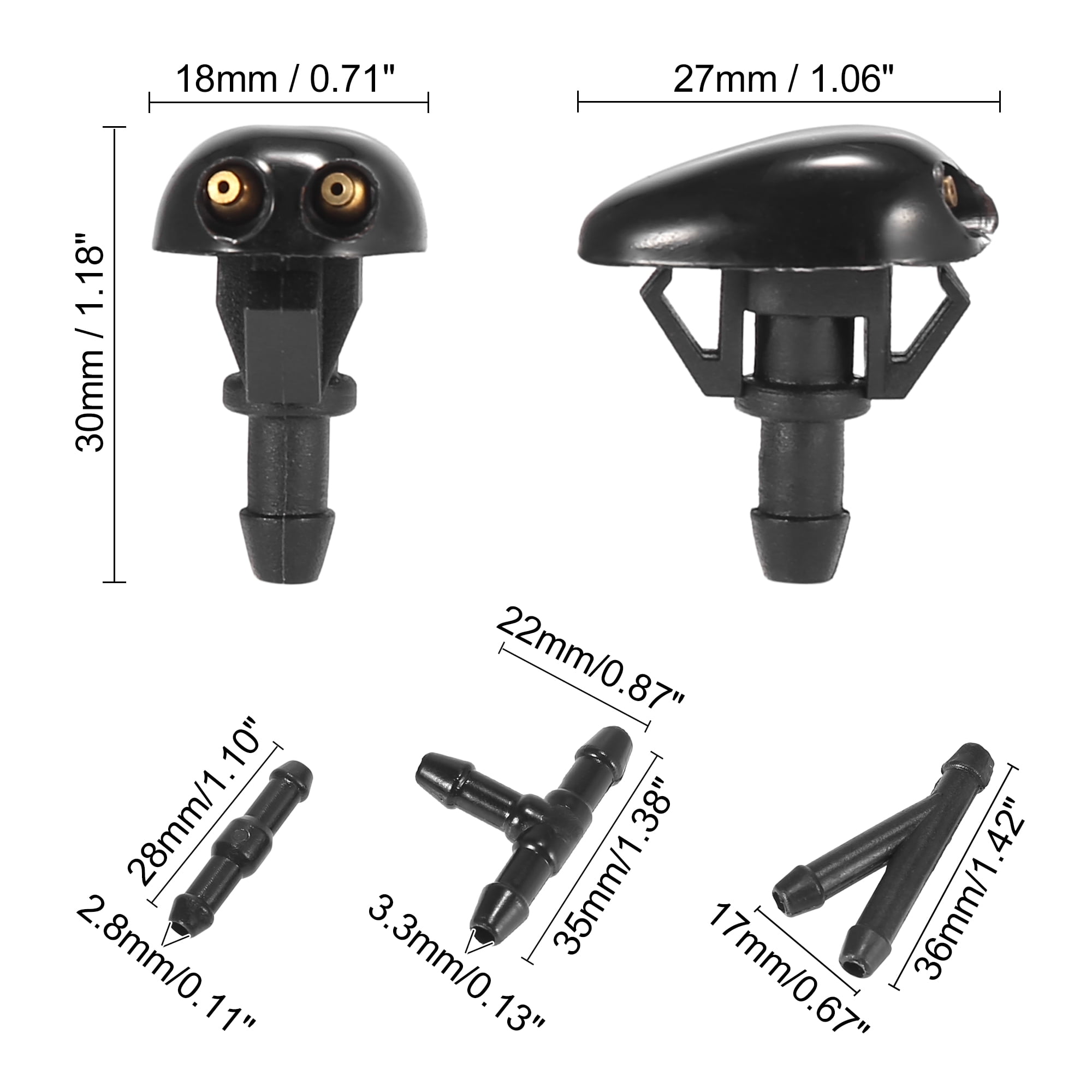 Unique Bargains Front Windshield Washer Nozzle Sprayer Kit for Nissan Frontier