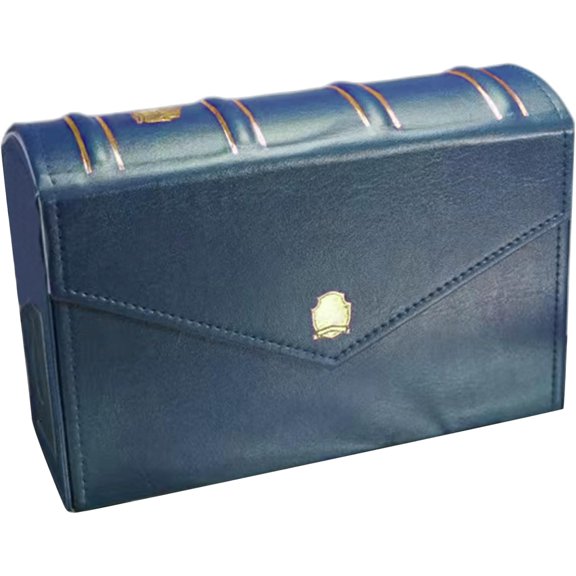 Leather Cash Collection Storage Box: PMG Graded Banknote Holder, Currency Organizer Paper Money Holders for Collectors (Blue)