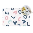 thumbnail image 4 of YFYANG Washable Heat-Resistant Placemats, 70% PVC/30% Polyester, Love Letters Pattern Kitchen Table Mat, 12" x 18" 4 Pcs, 4 of 6