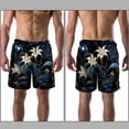 thumbnail image 3 of luoweisi Men's Beach Shorts Quick Dry Swim Trunks with Mesh Lining Plants under the Stars L, 3 of 5