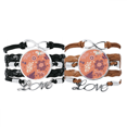 thumbnail image 1 of Pansy flor planta pintura Pulsera pareja de cuerdas de cuero Unbranded M, 1 of 3