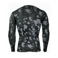 thumbnail image 3 of Frontwalk Men's T Shirt Skinny Compression Base Layer Tops Long Sleeve Mens Breathable Camouflage Long -sleeved Camouflage Black Grid 2XL, 3 of 4