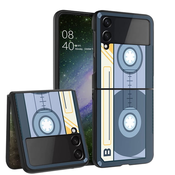 ANJ  Hard Protective Printed Case Cover Compatible with Samsung Galaxy Z Flip 4 - Cassette Tape 2
