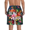 thumbnail image 3 of KLL Summer Birds and Flowers Men's Casual Summer Beach Shorts Hawaiian Shorts with Pockets-3X-Large, 3 of 9