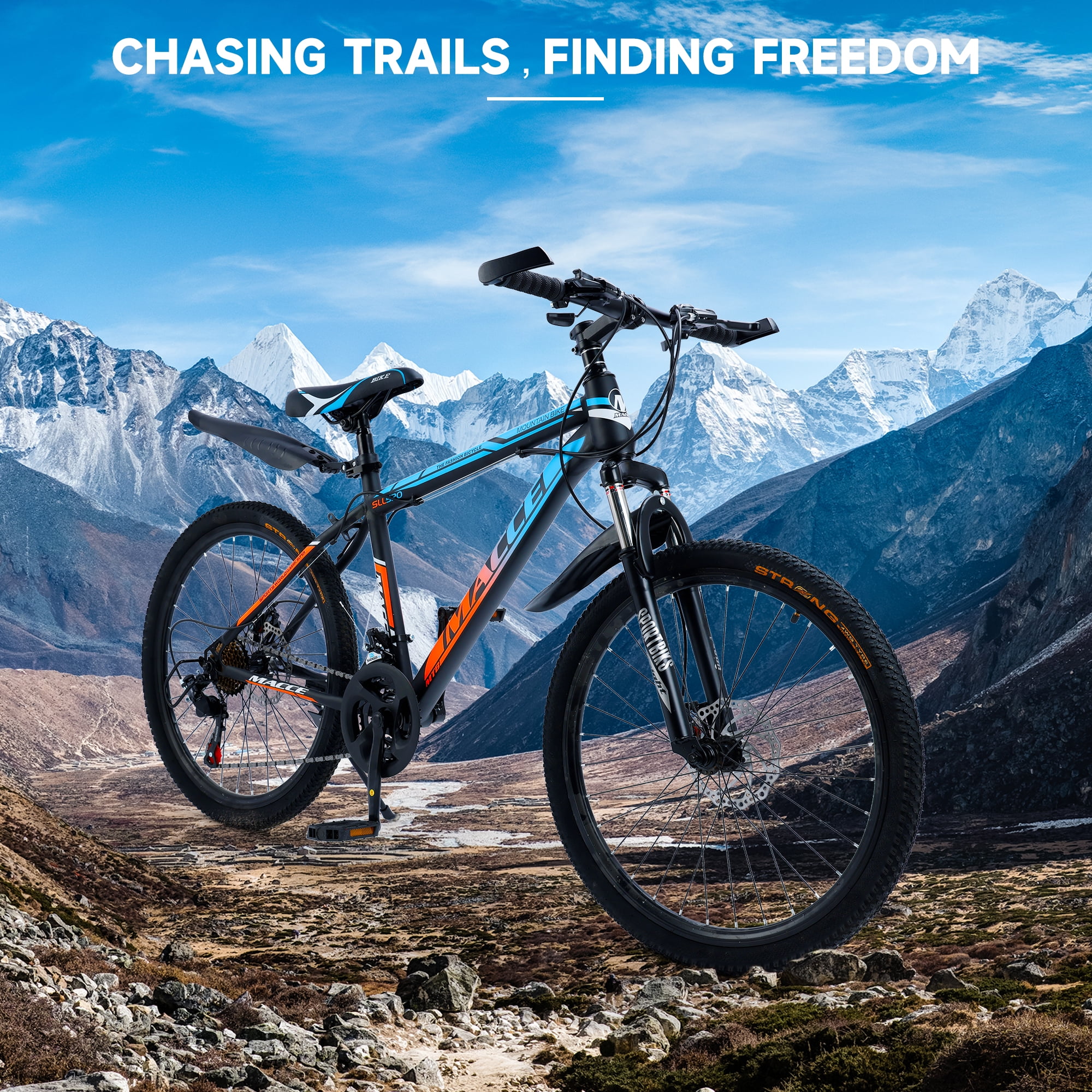 Mountain Bike for Adult, 29 Inch 21-Speed Dual Suspension High-Carbon Steel MTB Bicycle, Dual Disc Brake Bikes for Men Women