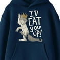 thumbnail image 2 of Where The Wild Things Are Max I'll Eat You Up Youth Navy Long Sleeve Hooded Sweatshirt-XL, 2 of 7