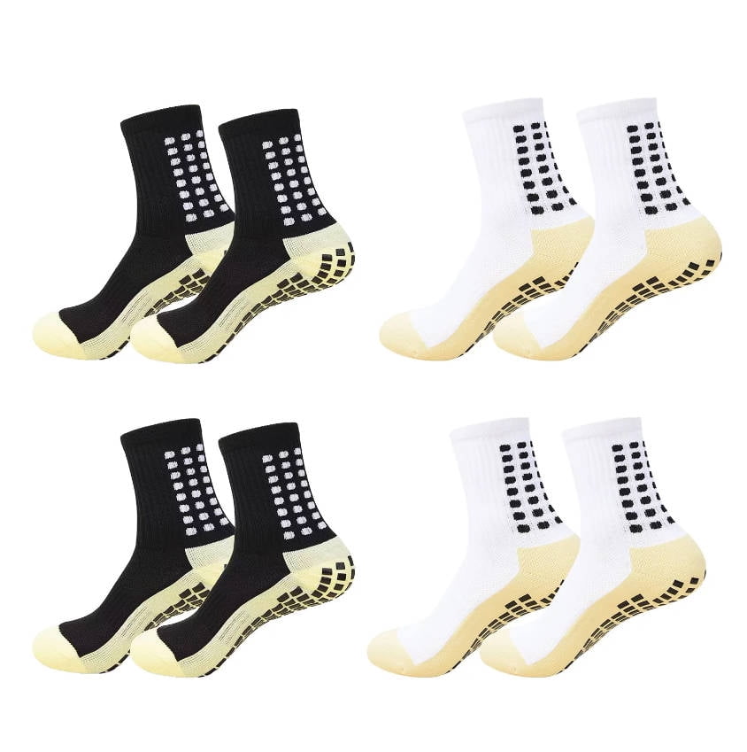 FERSWE Men's Soccer Socks Anti Slip Non Slip Grip Pads for Football