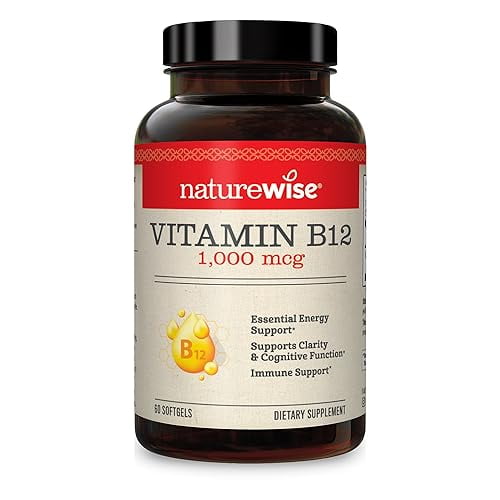 NatureWise Vitamin B12 1000 mcg - Gluten-Free, Non-GMO - 60 Softgels[60-Day Supply]