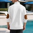 thumbnail image 4 of Yiaimeir Men's Long Sleeve Ribbed Knit Pullover Sweater with Quarter Zip Collar and Elbow Patch Casual Classic Design, 4 of 5
