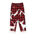 thumbnail image 4 of Goofa Christmas Buffalo Plaid Printed Soft Pajama Pants for Women, Wide Leg Comfy Casual Lounge Yoga Pants-Small, 4 of 9
