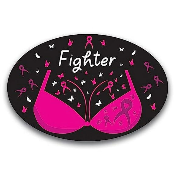 Magnet Me Up Fighter Breast Cancer Awareness Magnet Decal, 4x6 Inches, Heavy Duty Automotive Magnet for Car Truck SUV