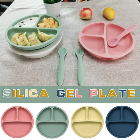 

Children s Silicone Dinner Plate Toddler Food Supplement Sucker Bowl Integrated Non-slip Baby Silicone Plate