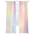 thumbnail image 2 of Pink Purple Semi Sheer Curtains 108 Inch Length 2 Panels Set, Modern Colorful Ombre Abstract Tie Dye Art Sheer Kitchen Curtain Privacy Voile Window Curtain for Living Room Bedroom Rod Pocket Drapes, 2 of 7